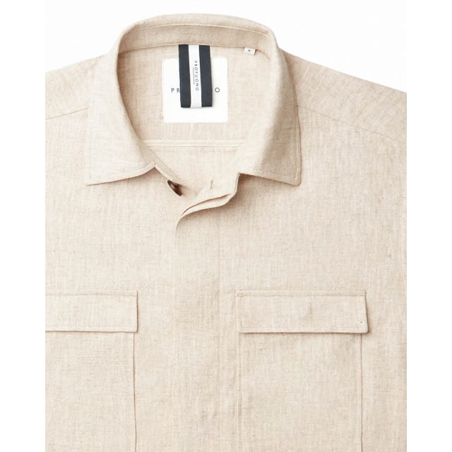 Profuomo Casual hemd lange mouw Beige PPWF10040A/F