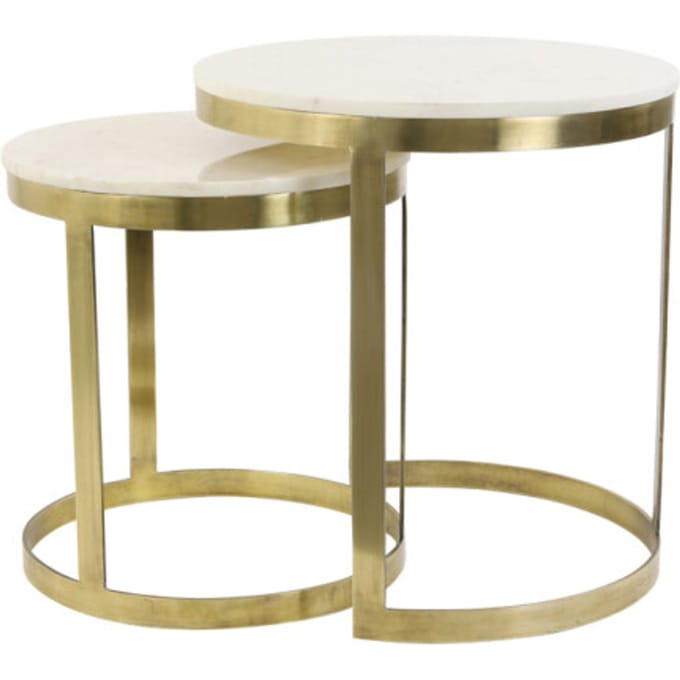Light & Living bijzettafel perlato Ø49x52cm - set van 2