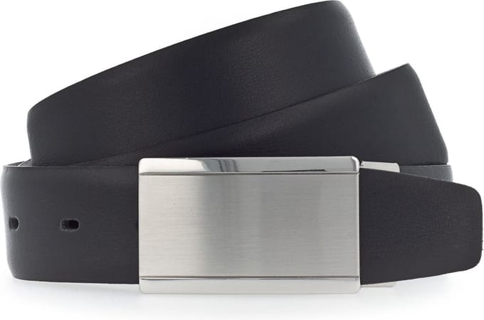 Vanzetti Leren Riem Dresscode: Business 35mm Cambered Belt W100 Black Zwart
