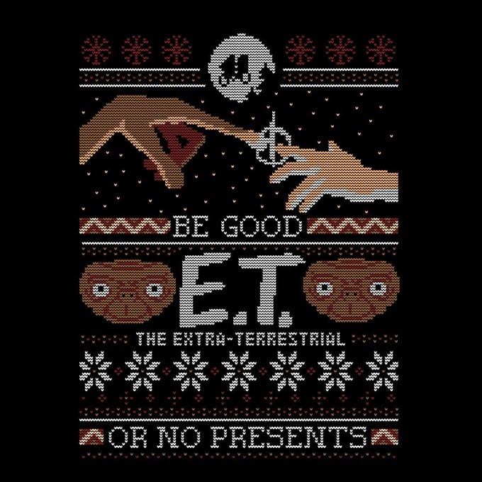 E.T. the Extra-Terrestrial Be Good Or No Presents Kerst T-shirt - Zwart - L