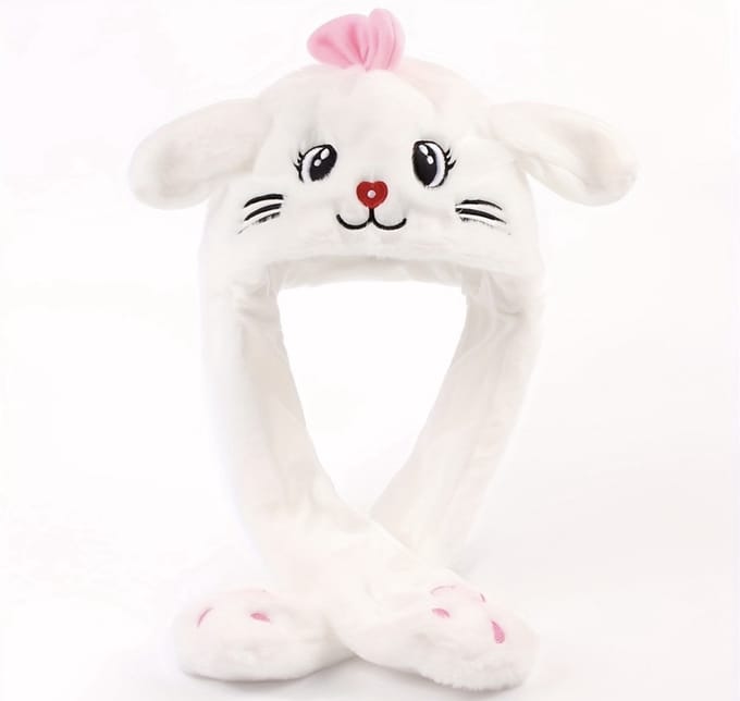 Pluche kattenmuts met bewegende pootjes – warme wintermuts dames & meisjes