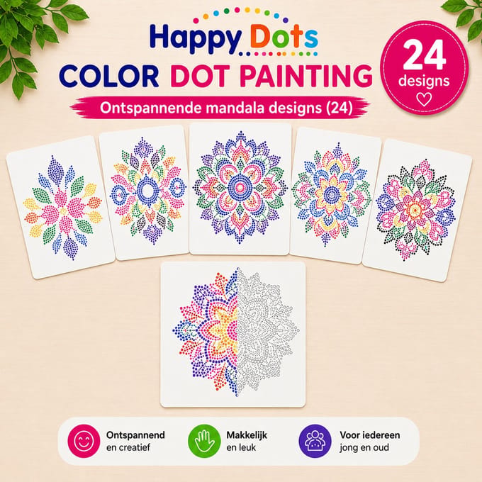 HappyDots Color DOT Painting set Mandala A4