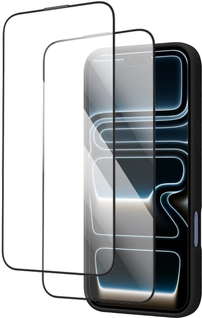 Xssive - Hoesje geschikt voor iPhone 17 Pro + Screenprotector - 9H Gehard Glas - Siliconen Case - Zwart