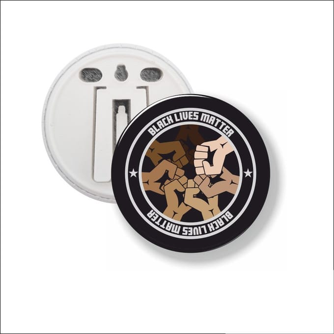Button Met Clip 58 MM - Black Lives Matter