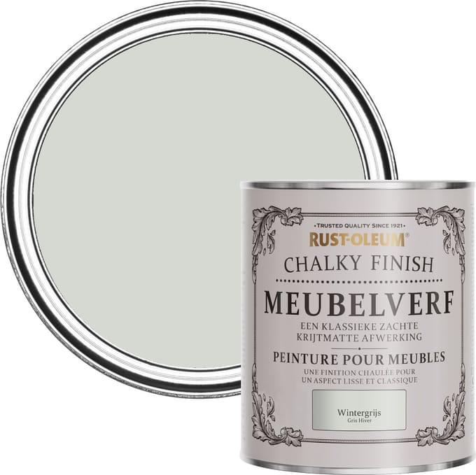Rust-Oleum Grijs Chalky Finish Meubelverf - Wintergrijs 750ml