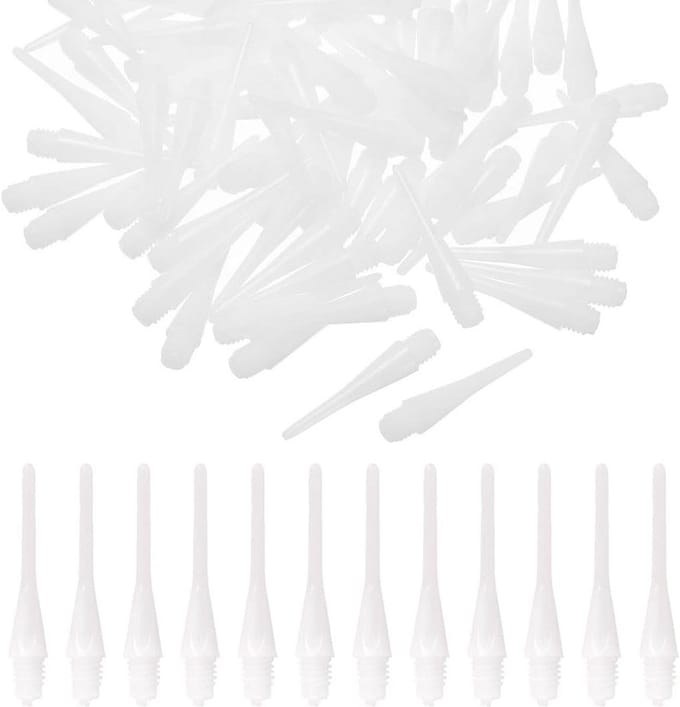 Dartpijlen Punten - Zachte Punten - Darts Spelen - 2BA Schroefdraad - 60 stuks - Wit