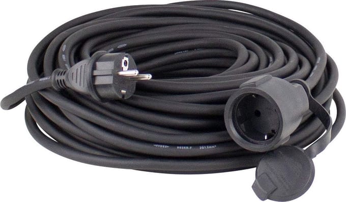 Rubberen Verlengkabel met Beschermende Contactspoel Plug - 5 meter