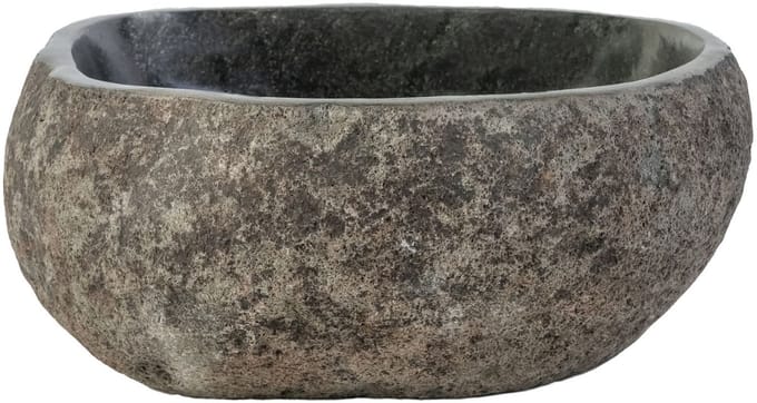 Waskom van Natuurlijke Riviersteen – Grijs – 30-35x15x2 cm
