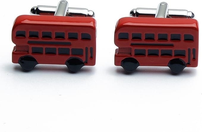 Manchetknopen - Bus Dubbeldekker Rood Brits Engeland