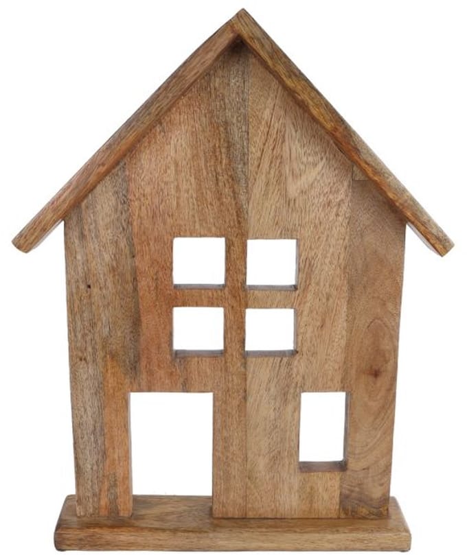 Sculptuur mango houten huis