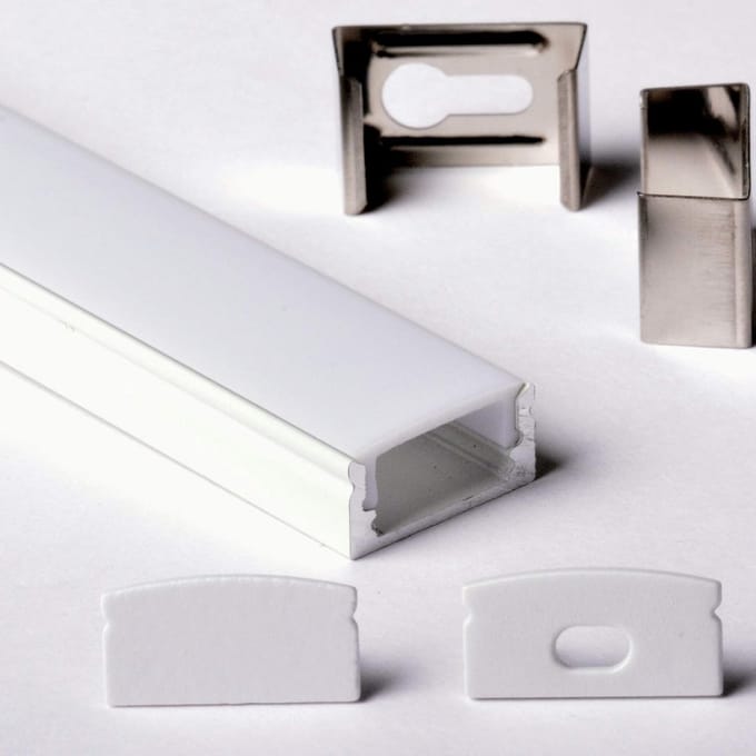 Aluminium LED strip profiel 3 meter met witte afdekking