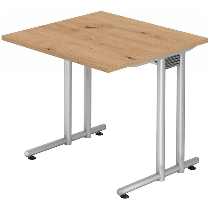 NANO 8 S | Bureau - 80 x 80 Essen-Eik/Zilver