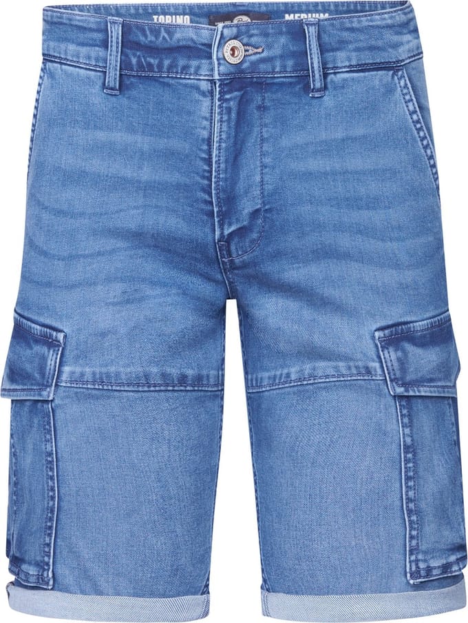 Petrol Industries - Heren Torino Cargo Short Denim Zephyr - Blauw - Maat M