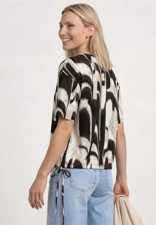 Shirt met ronde hals en trekkoord