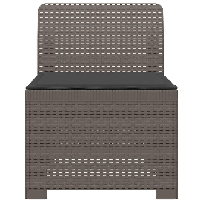 vidaXL - Eén-zits - Tuin - Sofa - met - Kussen - Rieten - Look - PP - Lichtgrijs