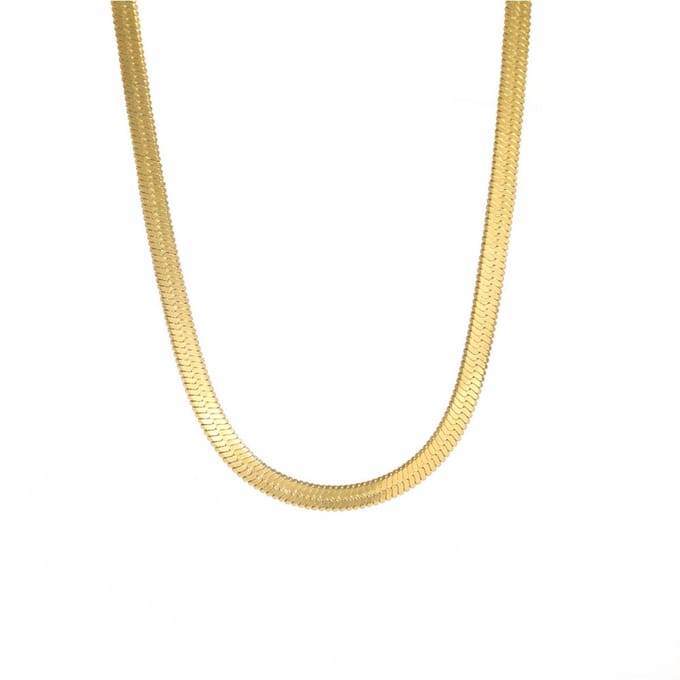 JewelGalerie - ketting- Platte Schakel - Goud