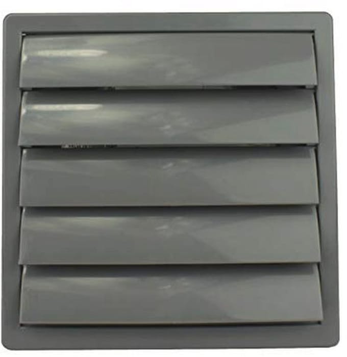 Weerbestendig ventilatierooster met lamellen 170 x 170 mm Ø 150 mm