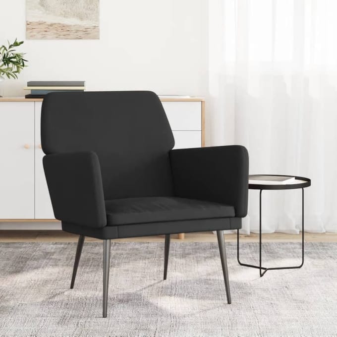 vidaXL - Fauteuil - 62x79x79 - cm - fluweel - zwart