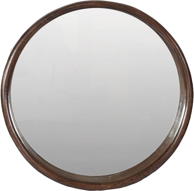 by Mooss - Spiegel - Walnoot - Bruin - Rond - Ã˜ 55 cm