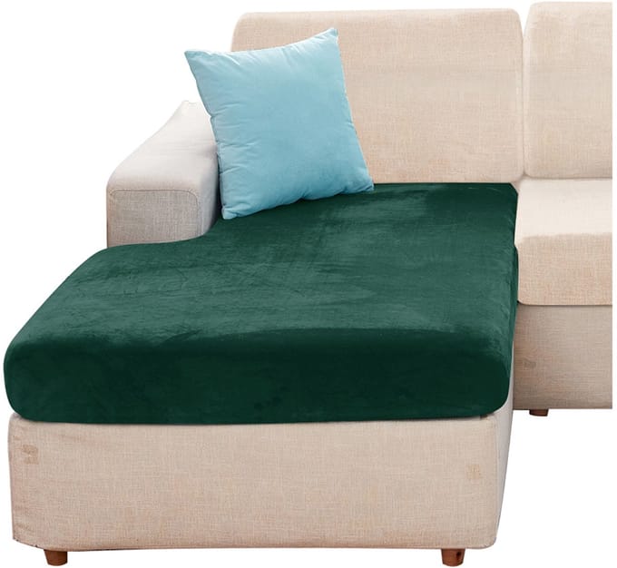 Meble odNowa - Verstelbare Hoes voor Lounge Sofa - Velours - Donkergroen