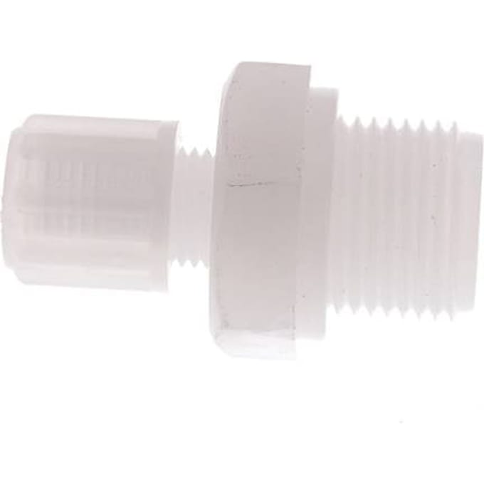 6x4mm & G3/8'' PVDF Rechte Knelfitting Buitendraad 10bar