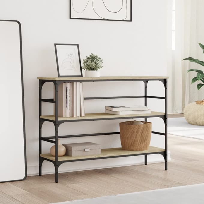 vidaXL - Wandtafel - 100x32x75 - cm - bewerkt - hout - sonoma - eikenkleurig