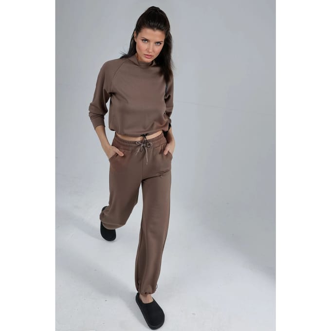 Modal Touch Half Turtleneck Blouse & Elastische Taille Broek