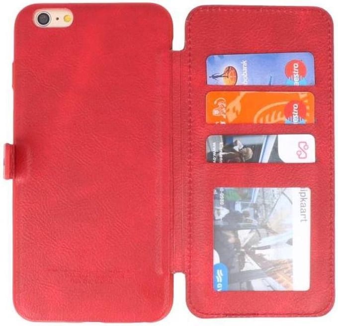 Back Cover Book Design Hoesje Geschikt voor iPhone 6 Plus Rood