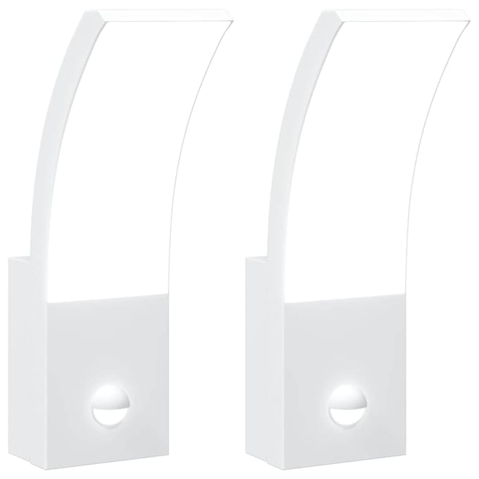 vidaXL Buitenwandlampen 2 st LED met sensors gegoten aluminium wit