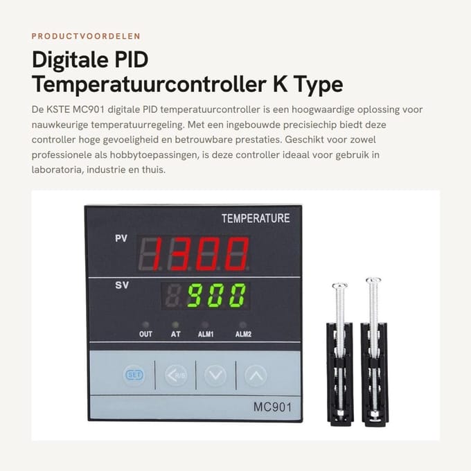 Dailygoods - Digitale PID Temperatuurcontroller - K Type PT100 - Relay/SRR Output - Nauwkeurig - Temperatuurregeling - Ideaal voor verschillende toepa...