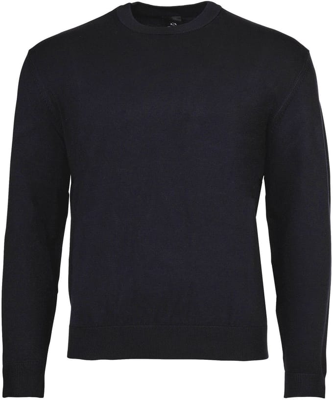 Round Neck Long Sleeve Knitwear - Blue Sweaters