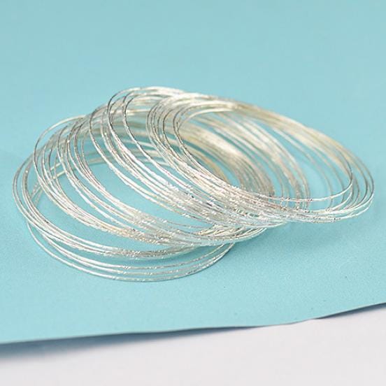 100 stuks armbanden verzilverd staaldraad manchet slanke bangle armband set beige