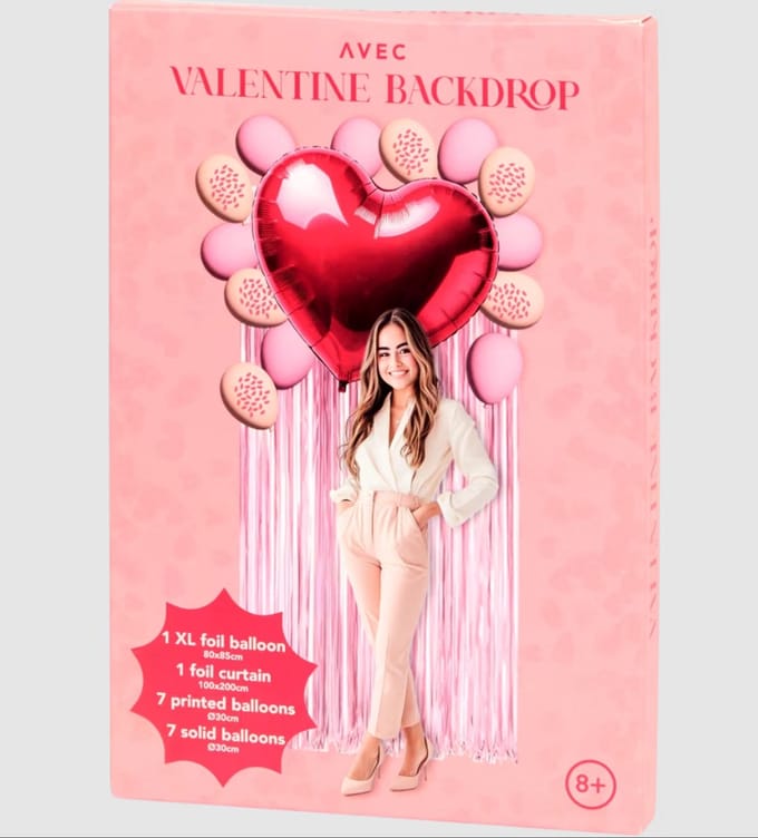 Valentijn Backdrop Ballonnenset - Valentijn Balonnen - Valentijn Versiering – Hart