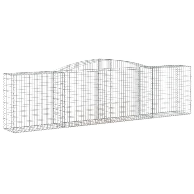 vidaXL - Schanskorf - gewelfd - 400x50x100/120 - cm - gegalvaniseerd - ijzer