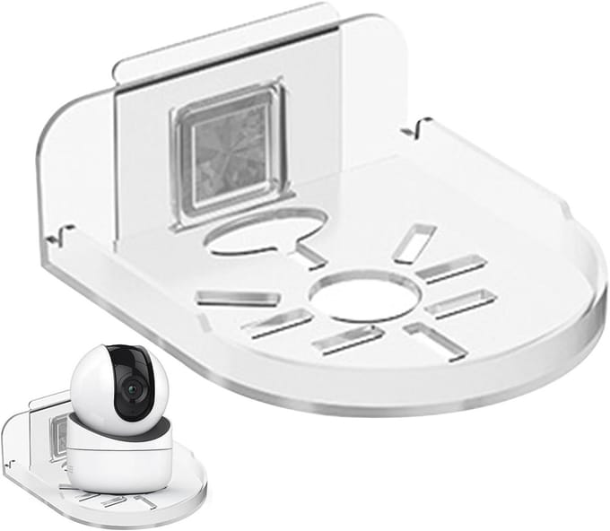Camera Wandmontagebeugel - Camera Houder - Camera Beveiligen - Zonder Boren - 38 x 25 x 43 mm - Transparant