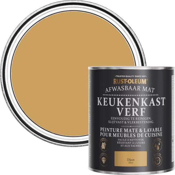 Rust-Oleum Geel Afwasbaar Mat Keukenkastverf - Dijon 750ml