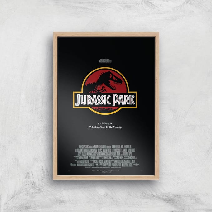Jurassic Park Giclee Art Print - A2 - Wooden Frame