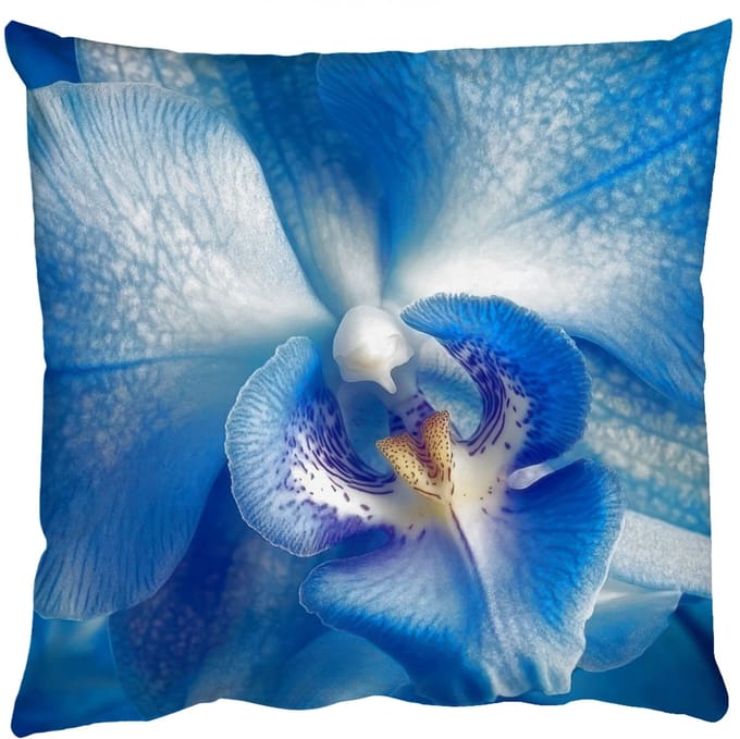 Sierkussens - Kussentjes Woonkamer - 60x60 cm - Blauw - Orchidee - Elegeant