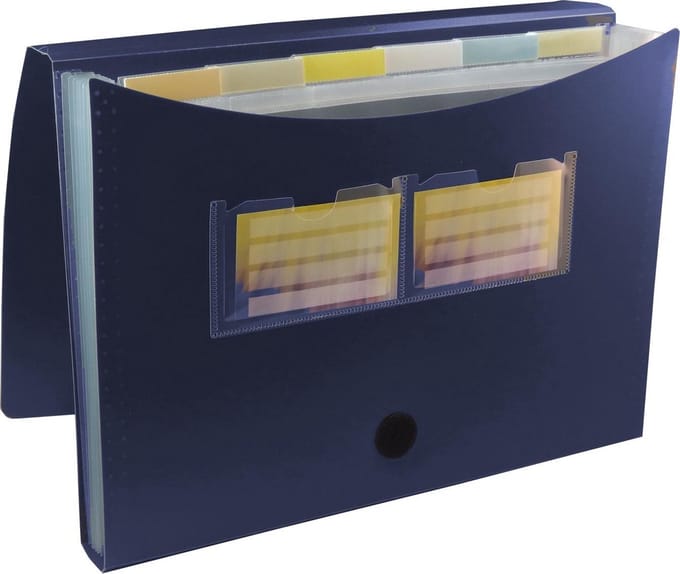 1x EXXO-HFP #40627 - A4 Vakkenmap - 6 Tabs & 7 Vakken - Blauw