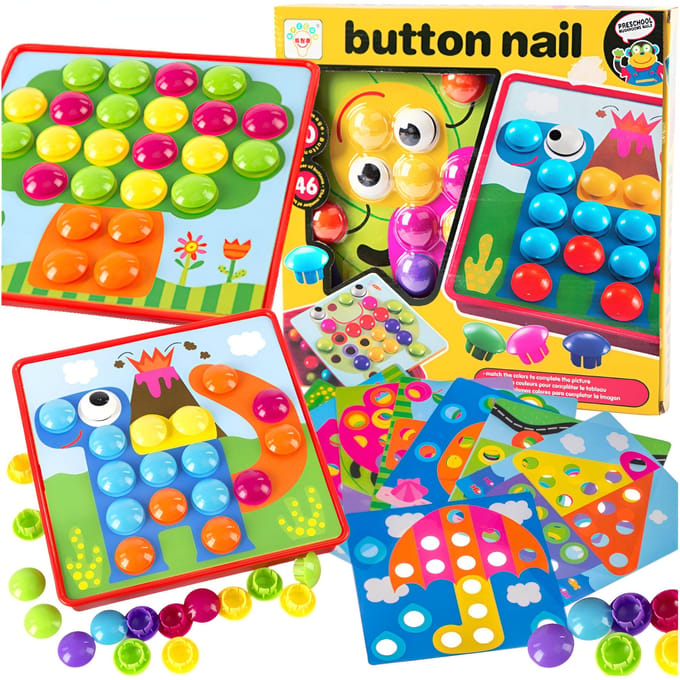 Educatieve knop mozaïek puzzel 57el.