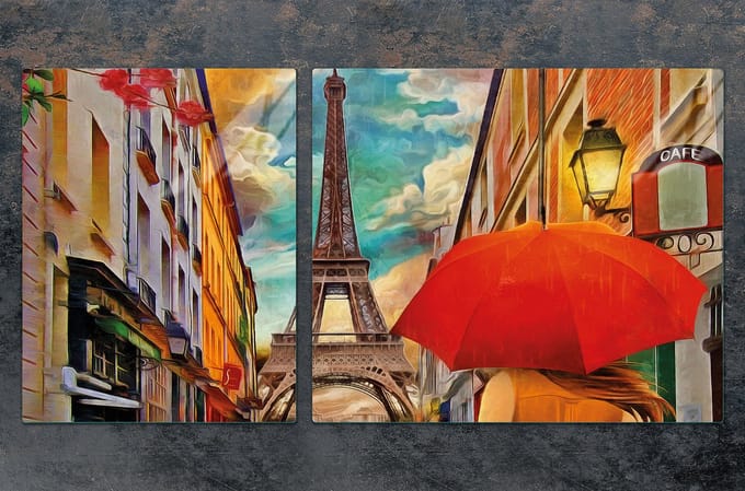 TMK ArtDeko - Glazen Snijplank - 100x52 cm - Parijs