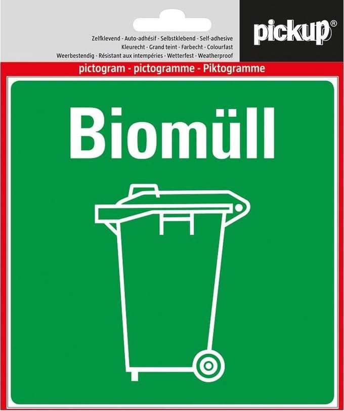 Pickup pictogram Aufkleber 14x14 cm Biomull