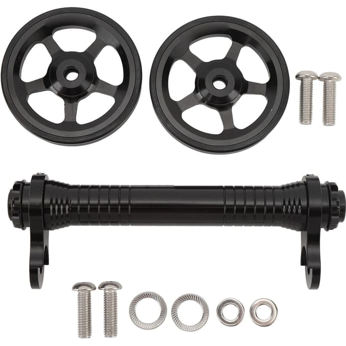 Roue Extensible de Vélo Télescopique Pliante Réglable Barre d'Extension en Alliage d'Aluminium Accessoires Faciles pour le Cyclisme noir