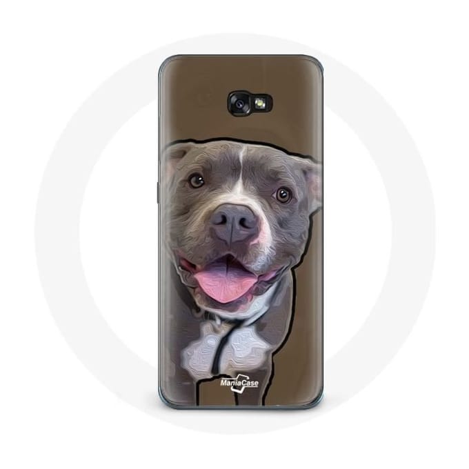 Case voor Samsung Galaxy A3 2017 Pitbull Dog Wit Grijs