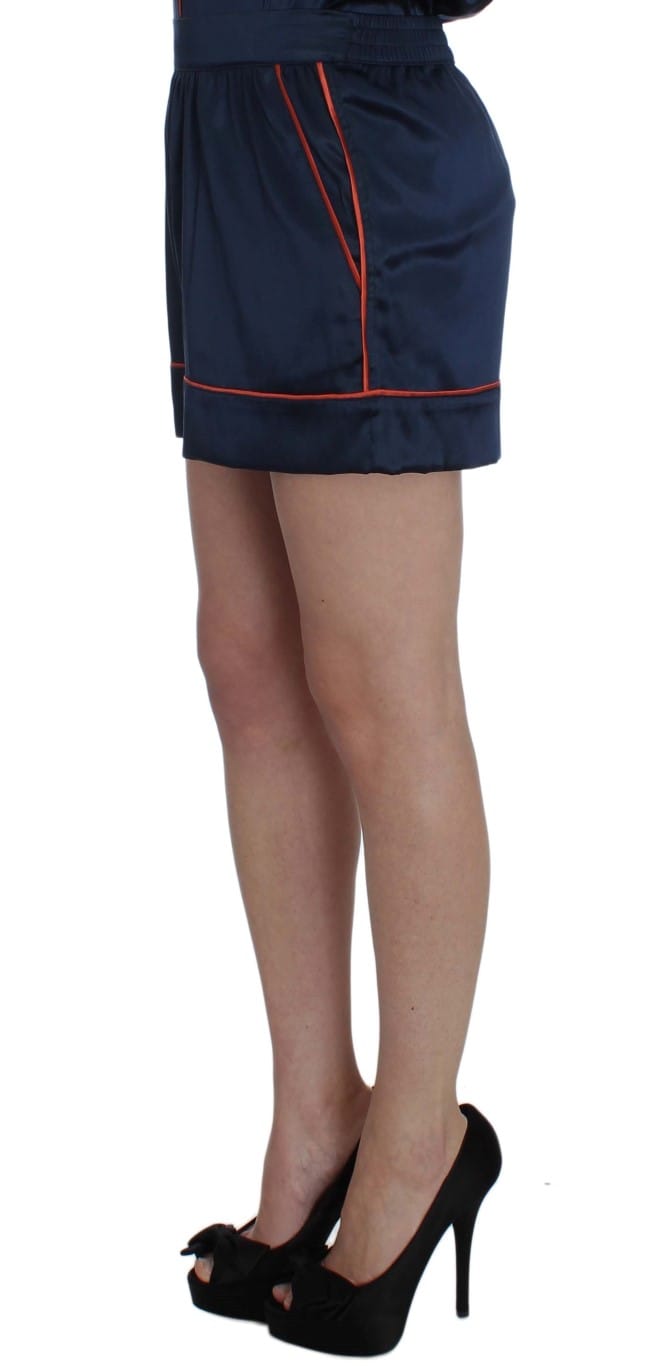 Zijden Shorts Met Oranjekleurige Afwerking