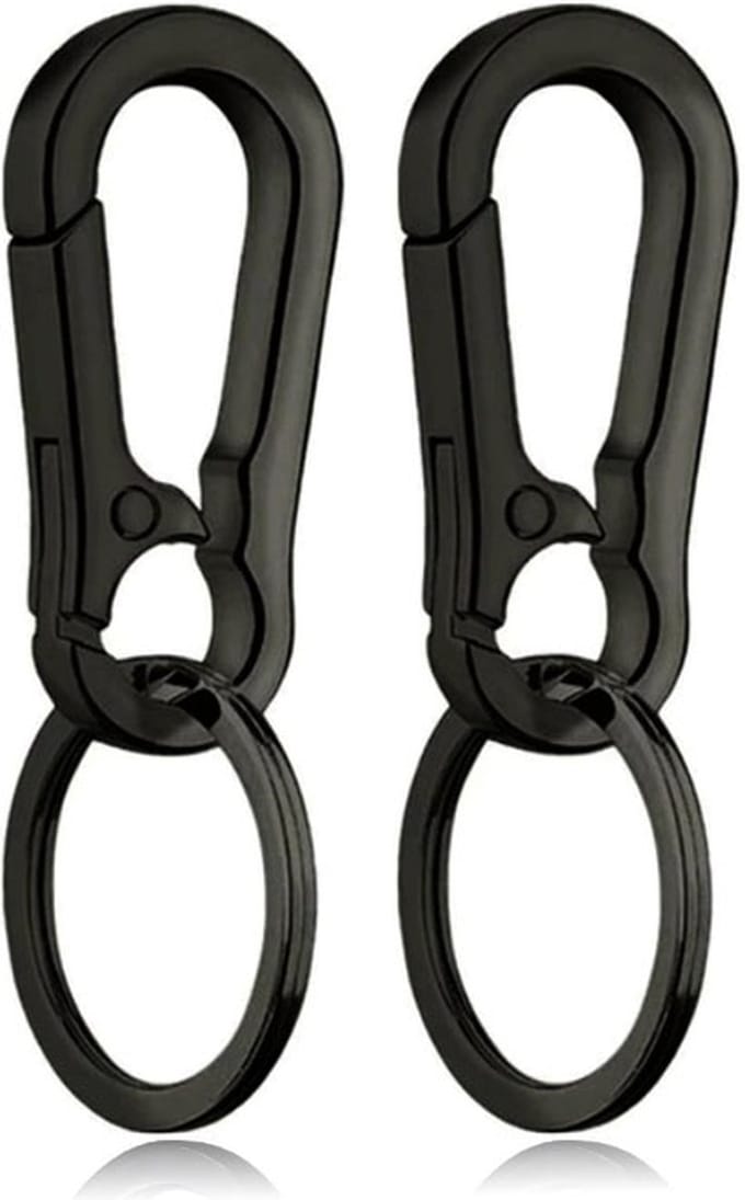 Sleutelhanger Gunmetal Karabijnhaak - Set van 2 stuks