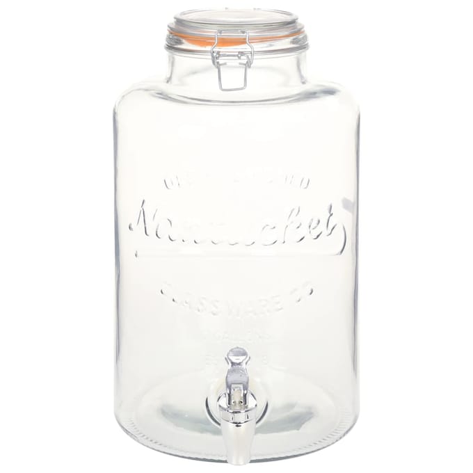 vidaXL - Waterdispenser - XXL - met - kraan - 8 - L - glas - transparant