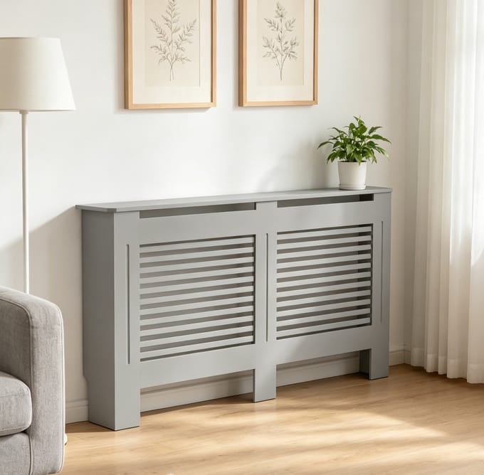 FATIVO Radiatorombouw - Radiatoromkasting - 152x19x92 cm - grijs