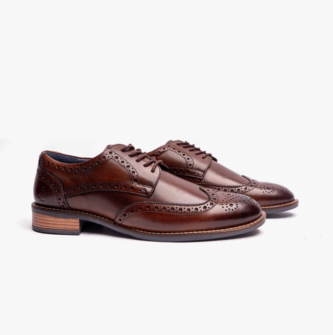 Hush Puppies Dustin Heren Brogue Schoenen Chocolade