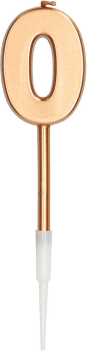 Folat - Verjaardagskaars 0 Brons Metallic